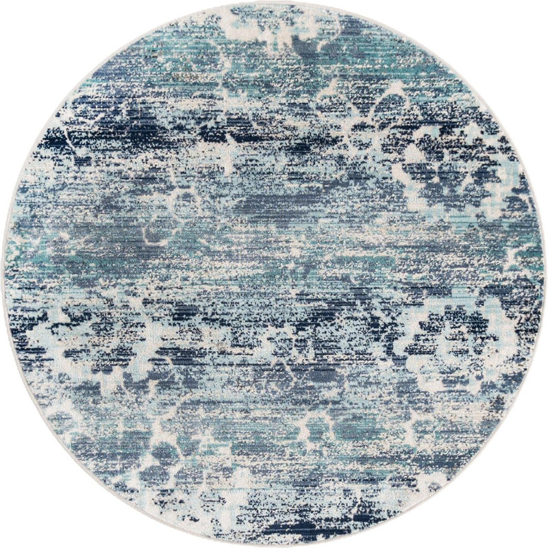 Abstract Indoor Rug, Round 3'7"