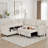81" Corduroy L-Shaped Sleeper Sectional Sofa with Pull-Out Bed & Storage - 5-Seat Convertible Couch with USB Charging, 400LB Capacity-114407047