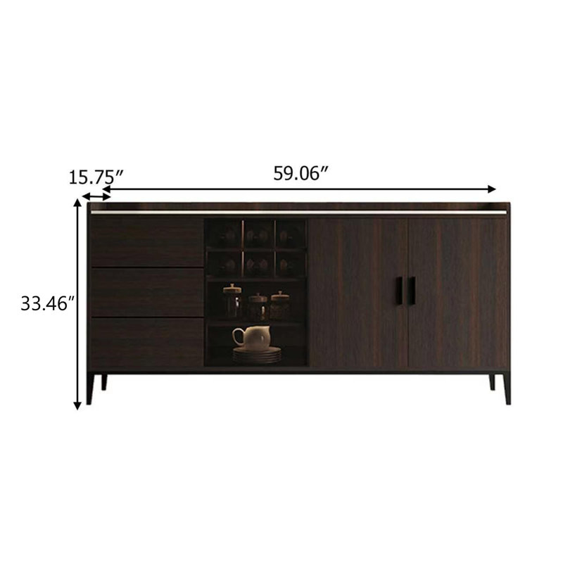 Buffet Minimalist, H 33,46 po x l 59,06 po x P 15,75 po