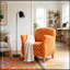 Fauteuil d'appoint rembourré avec pieds en bois-93611481