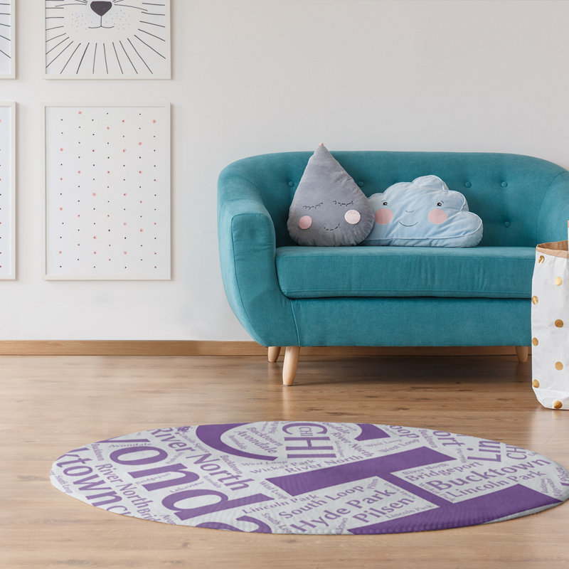 Chenille Indoor Rug, Round 5'