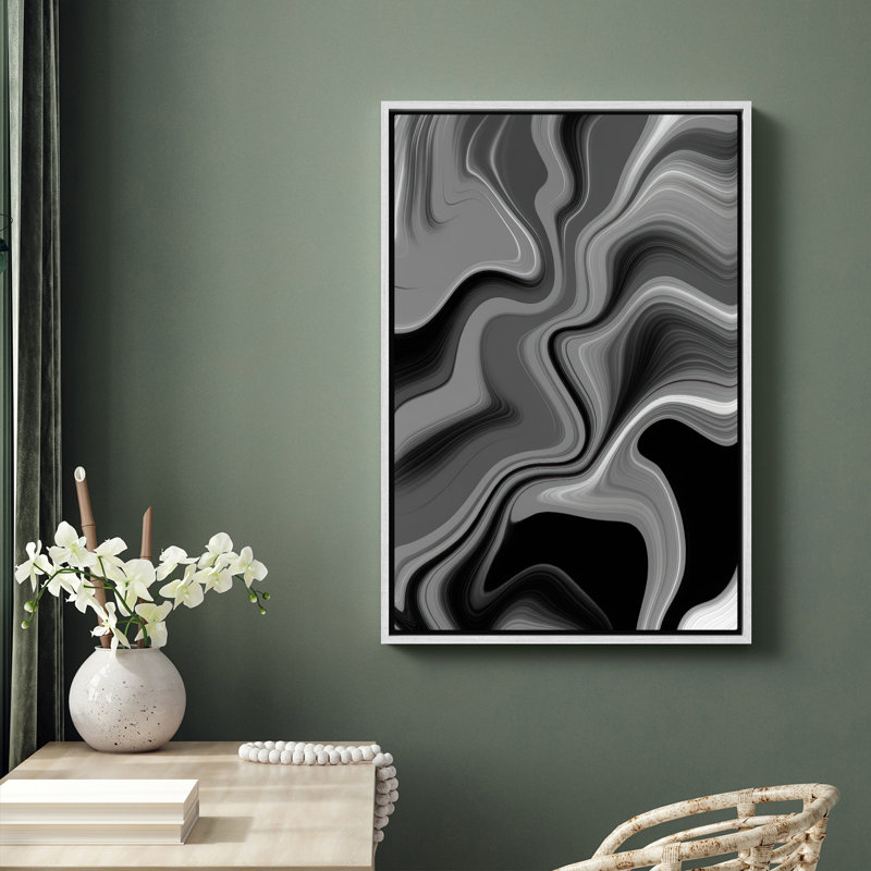 Art mural encadré abstrait rétro antique classique pour chambre à coucher , H 24 po x l 16 po, Blanc