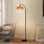 Lampe sur pied en rotin arqué 69,6 po avec lumière DEL et télécommande Aarzo (ensemble de 2)