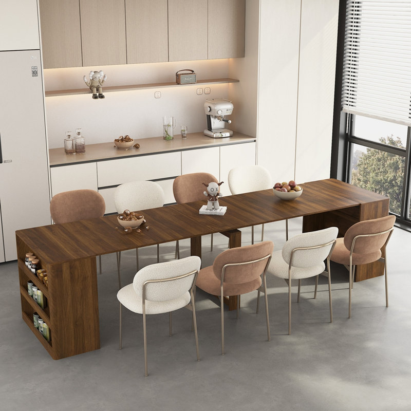 Table de salle à manger extensible pliable pour 1 à 10 personnes, console multifonctionnelle en bois extensible
