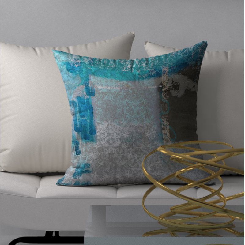 Housse de coussin décorative carrée impressionnante et insert, 24 po x 24 po