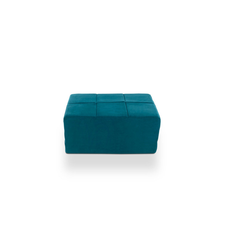 Repose-pieds rectangulaire de 35,4 po de largeur, 100% polyester vert pétrole