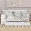 Lit de jour simple en bois avec tiroirs et bureau-279500699
