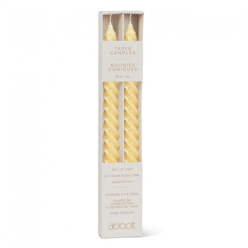 Ensemble de 2 bougies en spirale serrées, Yellow