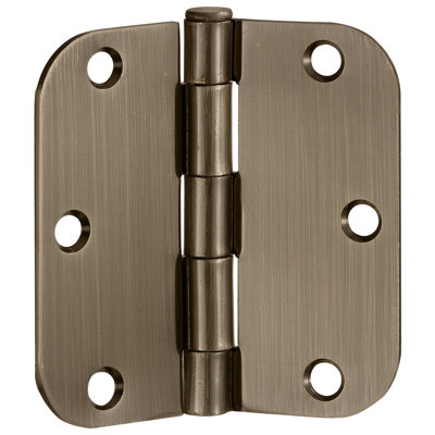 Design House 188441 Door Hinges For Interior Doors 12-pack 3.5-inch X 3.5-inch – Rounded 5/8-inch Radius Steel Door Hinge – Satin Nickel – Fits Standard Doors