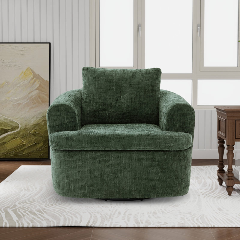 Fauteuil demi-tonneau pivotant à 360 ° (chenille), Vert