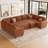 Storage Couch Large U - Shaped Faux Fur Sectional Sofa Modular  Sofa Bed With Ottoman-1626826906