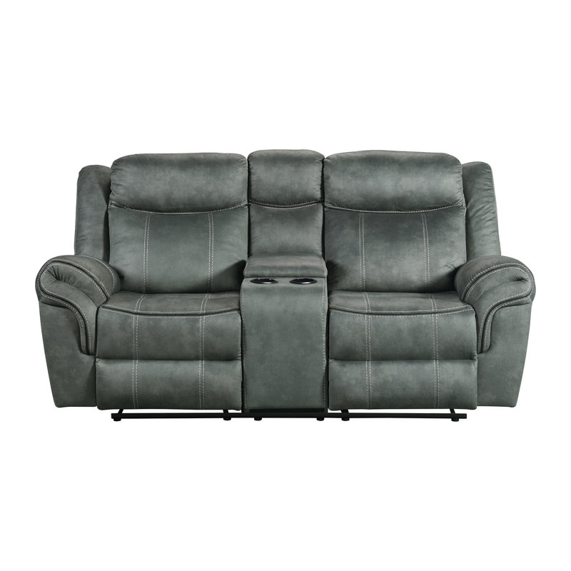 Causeuse inclinable manuelle Malachi, 100 % polyester gris