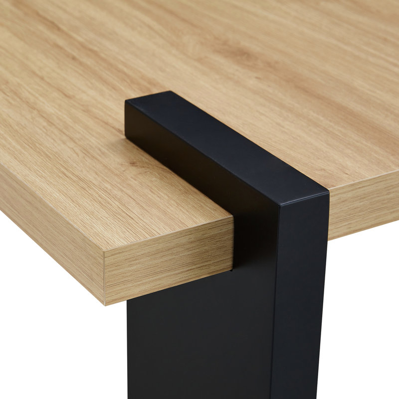 Table basse moderne et minimaliste, 31,5 po x 31,5 po x 16,6 po, en bois naturel, Naturel