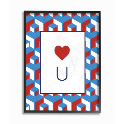 Motif cube love you, art encadré Renly