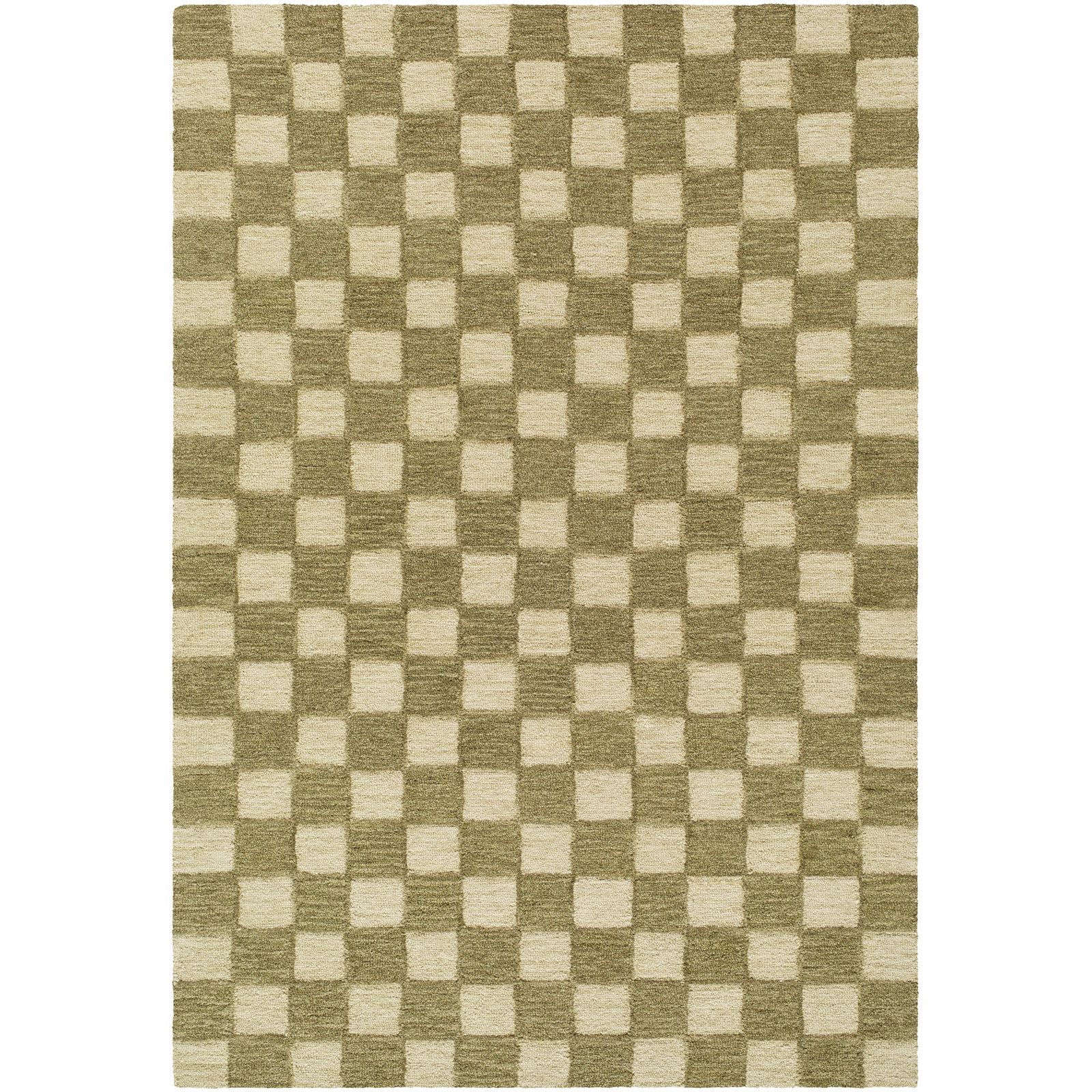 Wright Hand-Tufted Checkered Area Rug, Rectangle 9' x 12'