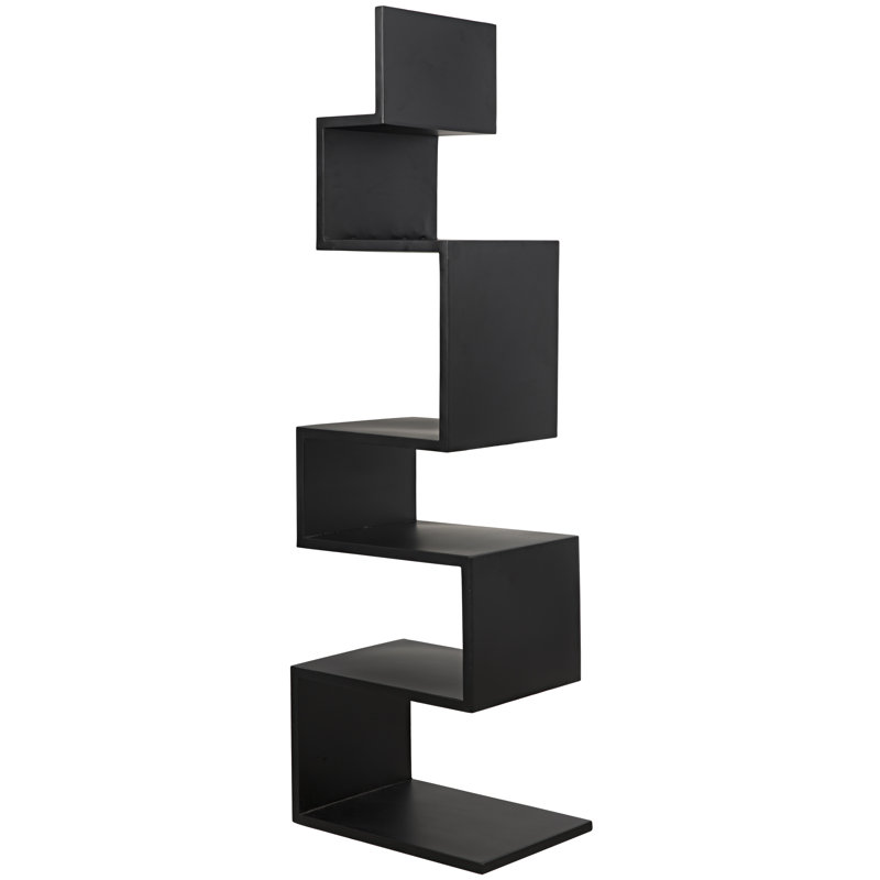 Laszlo Black Geometric Wood Bookcase