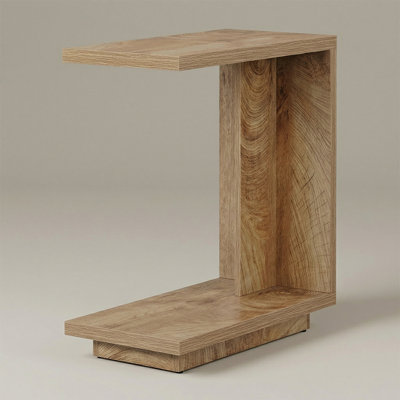 C-shaped End Table，2-tier Narrow Side Table，under Couch Table