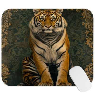 Animals William Morris Tiger IV Cottage Gaming Cute Office Laptop Desk Pad Gift Mat Square Rectangle Non-Slip Mousepad