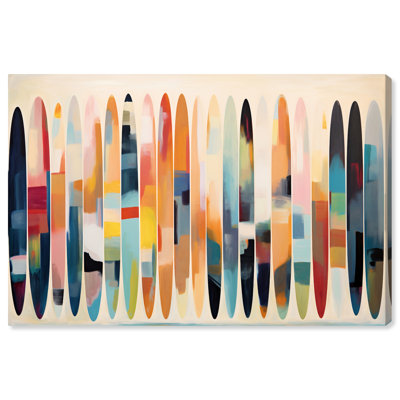 Abstrait, nos planches de surf, impression sur toile bleue moderne et contemporaine