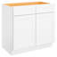 Meuble sous-évier de style Shaker en contreplaqué blanc, HOMEIBRO Cozy Design, 91,4 cm (L) x 53,3 cm (P) x 87,6 cm (H), à monter soi-même-1166382364-1166382367
