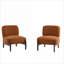 Ensemble de 2 chaises d'appoint modernes 25,5 po Boucle pour adultes, structure en bois massif pour le bureau de la chambre du salon-490023581