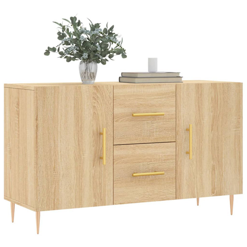 Margelene 100 Wide 2 Drawer, Sonoma Oak