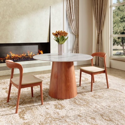 Bobrow Round Dining Table 39" Small Kitchen Table For 2 Person