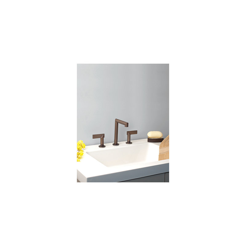 Keaton Widespread Bathroom Faucet with Drain Assembly, Satin Nickel