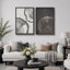 Tree Ring "Grey Wood Stump Abstract Neutral Artwork, Rustic Farmhouse Cabin Wall Pictures, Framed Canvas Giclee Print 2 Pieces Wall Art Set"  16x24x2 pcs, 24x36x2 pcs-92285405-119463612-92285403
