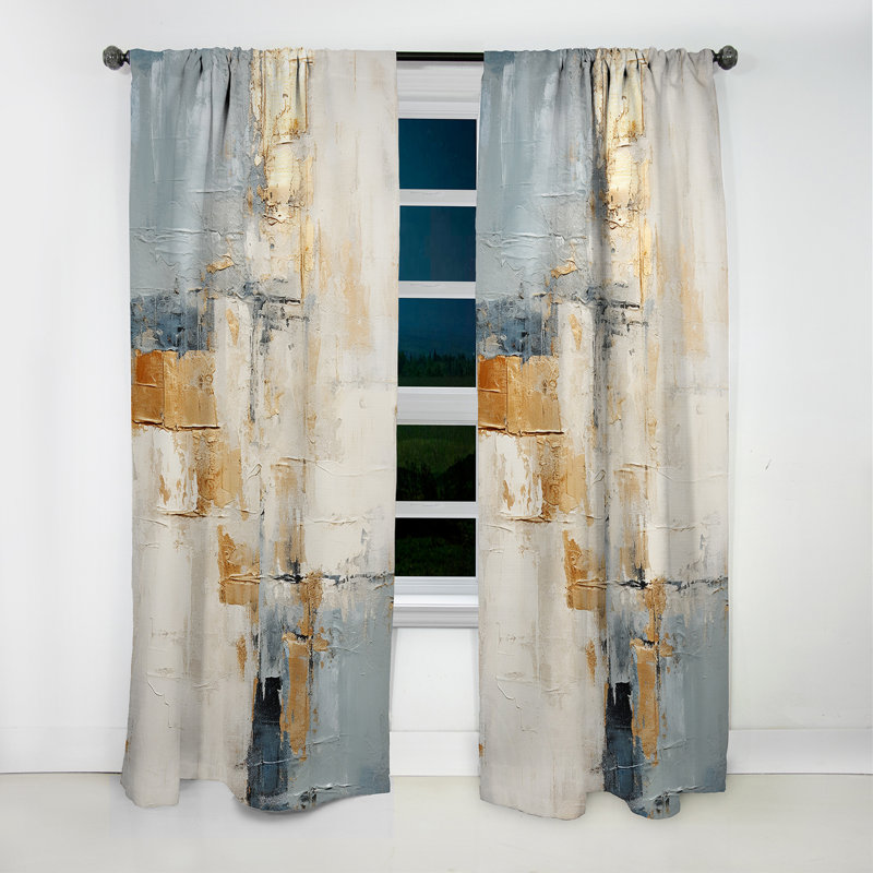Arbon - Rideau Collages - Rideau occultant abstrait - 1 panneau, 52" W x 108" L