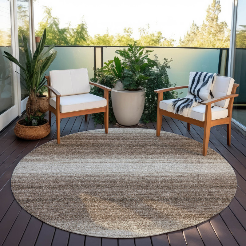 Tapis d'intérieur / extérieur lavable brun Nira , 2 pi 3 po x 7 pi 6 po