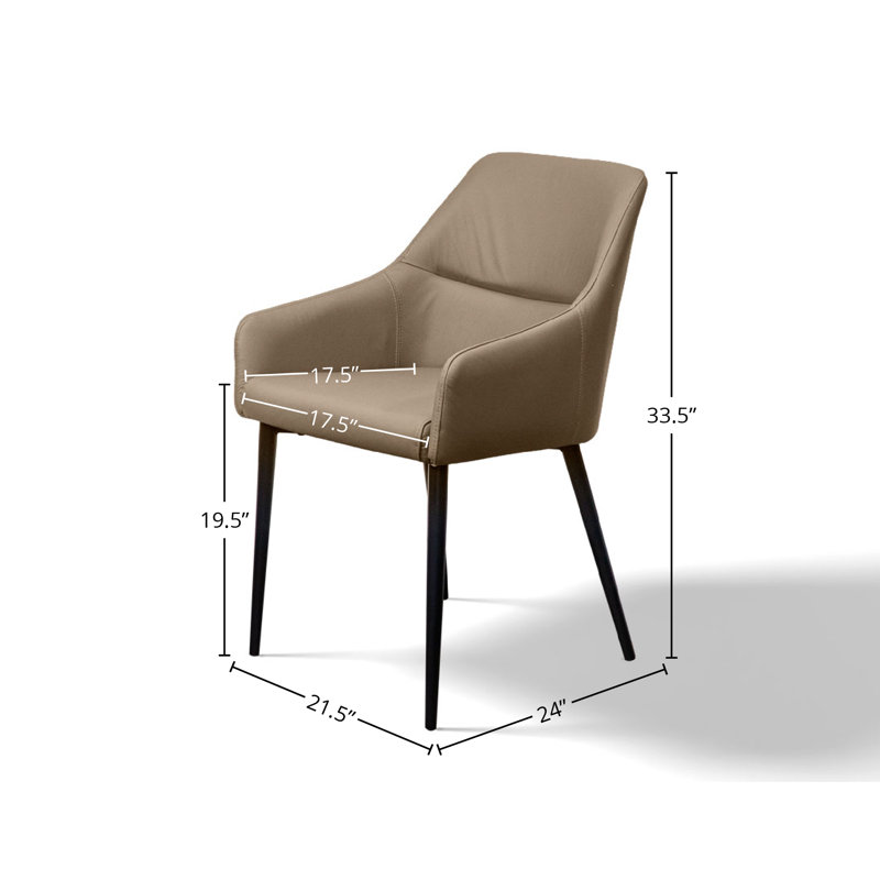 Fauteuil rembourré en cuir, Taupe