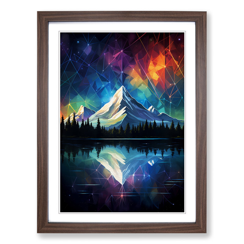 Single Picture Frame Print on Wood, Walnut Framed, 34cm H x 25cm W