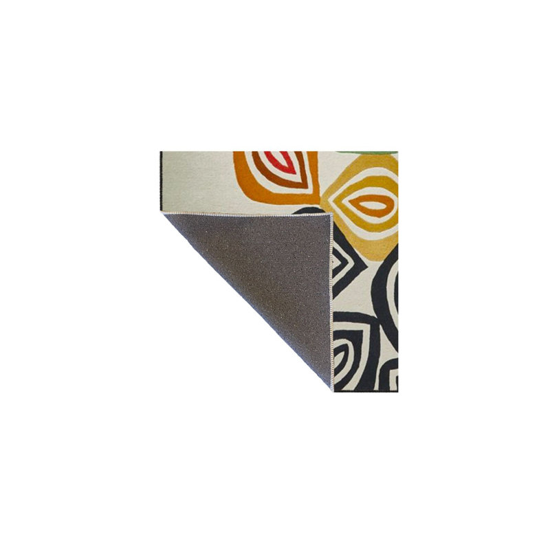 Tapis tissé multicolore lavable à la machine, Carré 3 pi 11 po