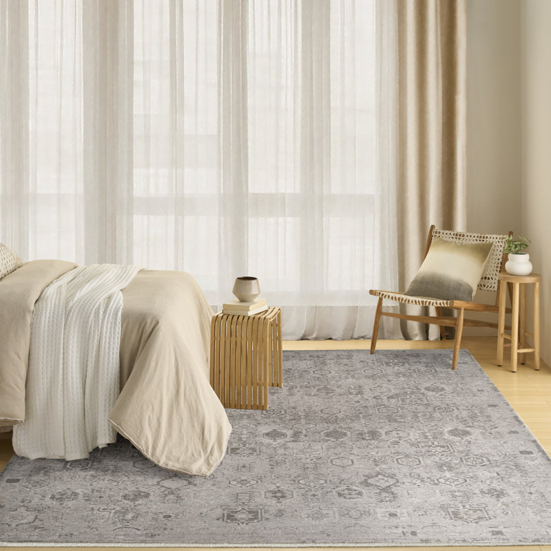 DKNY Pure Shades 9' x 12' Grey Vintage Indoor Rug, Rectangle 9' x 12'