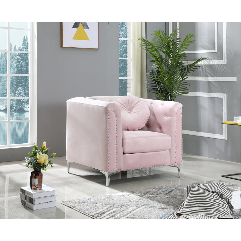Fauteuil contemporain incliné, Rose