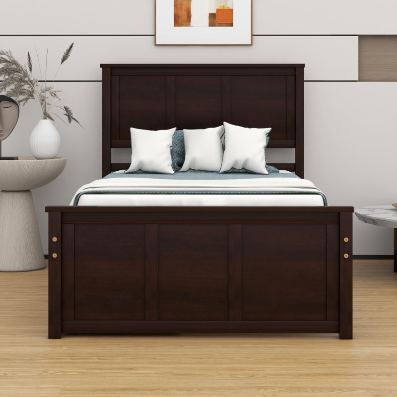 Platform Storage Bed, 2 Drawers With Wheels, Espresso