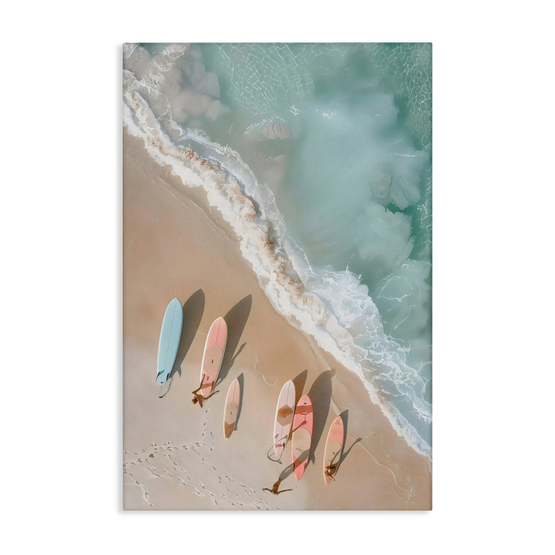 Planches pastel sur toile de rivage, design par LSR Design Studio, H 24 po x l 16 po