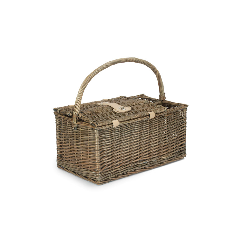 Wicker Lidded 2 Person Fitted Picnic Hamper