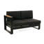 Ensemble de bras en V en forme de V: 2 canapés, 1 coin, table basse. Fabriqué en aluminium, tissu d'ameublement hydrofuge, noir, avec structure et coussins hydrofuges, couleur