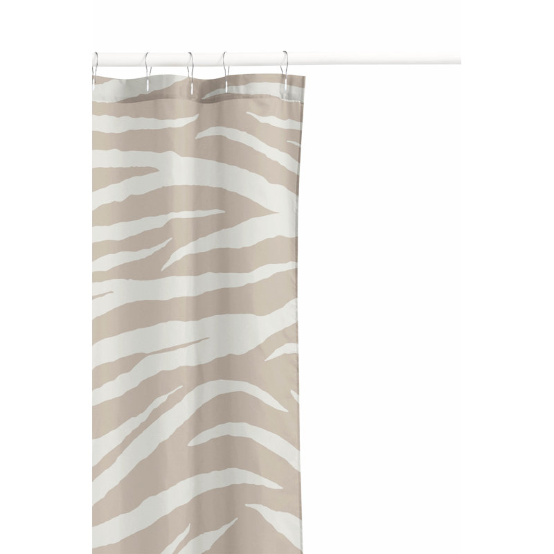 Tartan Block Ultra-Thin Lightweight Shower Curtain, Taupe Animal Print 1