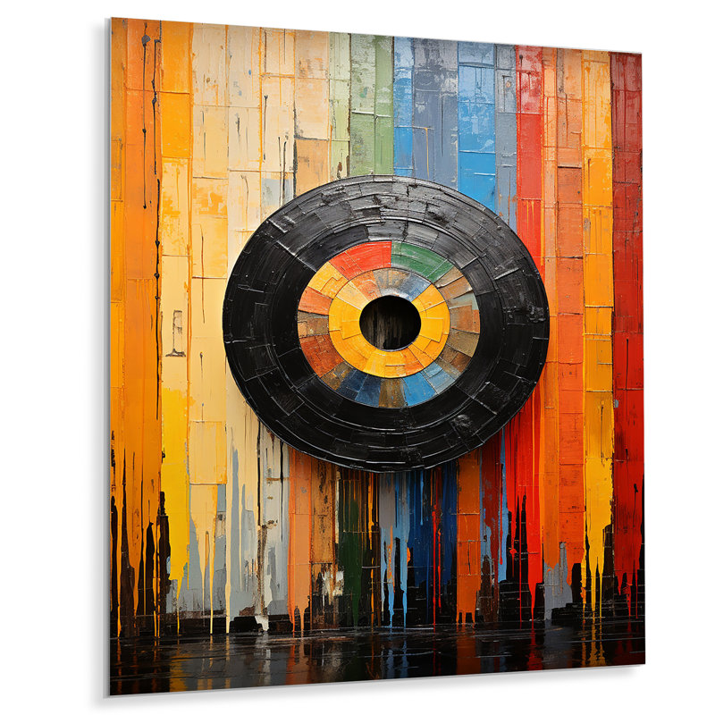Acoustique Serenity Vinyle Disque I - Vinyle disques Art mural en métal, H 32 po x l 24 po x P 1 po