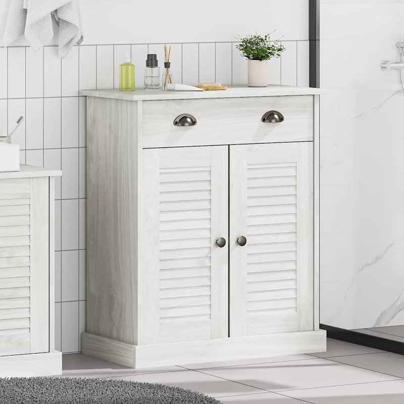  Bathroom Cabinet VIGO 67.5 X 34 X 80 Cm Solid Pine Wood, White