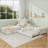 L-Shaped Combination Twin Bed with Trundle and Drawer-1515090397