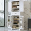 Rangement de salle de bain - blanc, tablette réglable, tiroir, armoire multifonctionnelle basculante, basculante, tablette