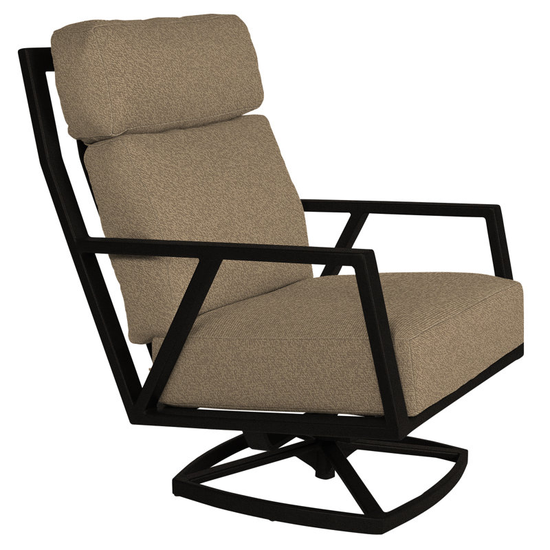 Aris Outdoor Rocker Chair, Carbon Black, Sahara Cafe