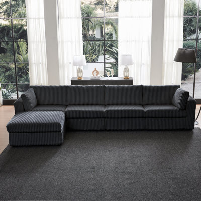 Canapé modulaire en L 145,7 po