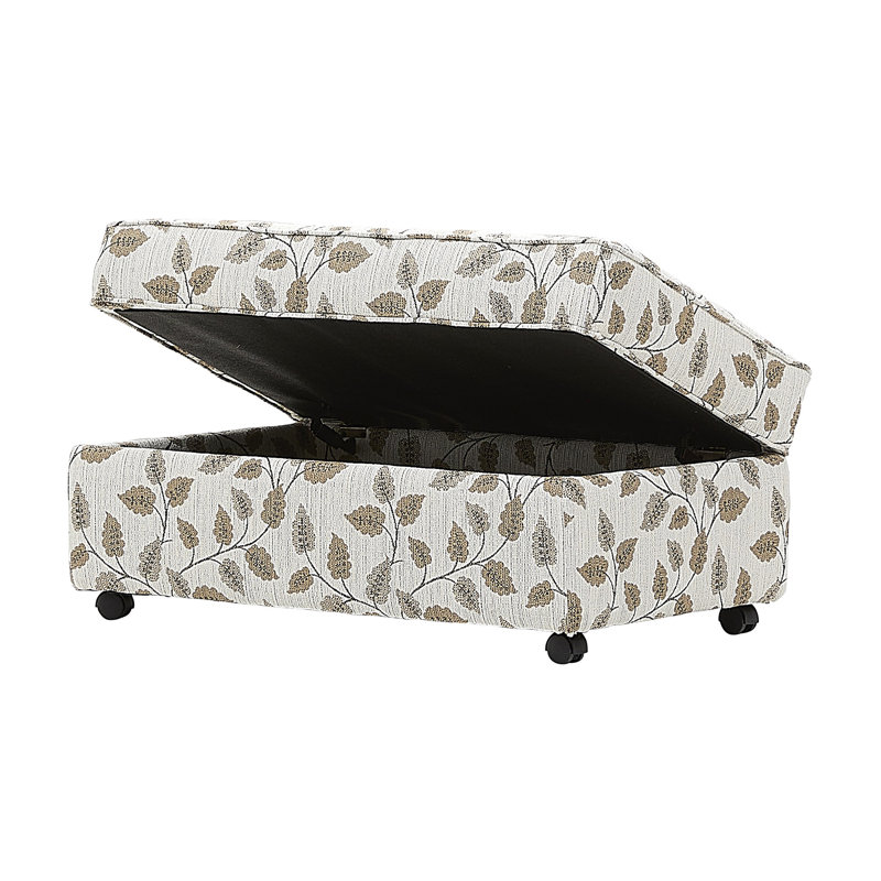 42" Upholstered Storage Ottoman With Casters - Greenthumb Autumn, Greenthumb Autumn