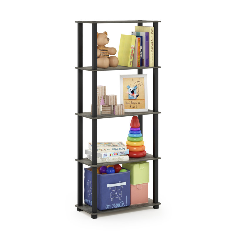 Maxine 59.9cm W Manufactured Wood Shelving Unit, French Oak Grey/Black
