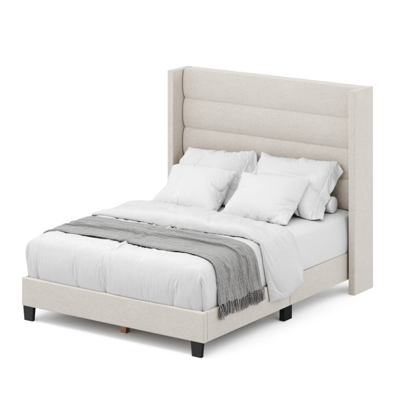 Brantley Tufted Wingback Upholstered Bed Frame